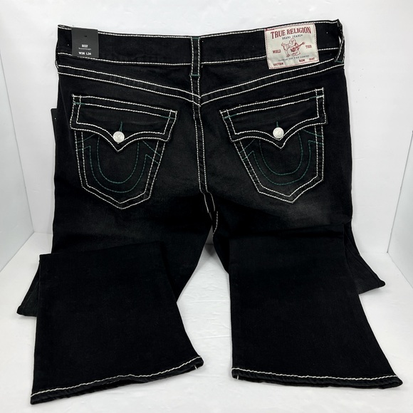 TRUE RELIGION JEANS, "RICKY BIG T FLAP STRAIGHT", “EASHED COAL GREY”, W36 L34 - Picture 2 of 14